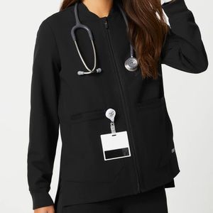 Figs Bellery Scrub Jacket in Black